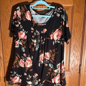 Floral Black Women's Top